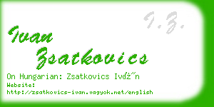 ivan zsatkovics business card